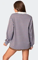 Edikted Stripey Oversized Collared Shirt