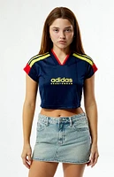 adidas Navy Tiro Cut 3-Stripes Cropped Jersey