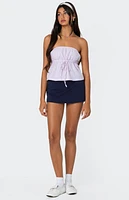 Edikted Augusta Pinstripe Strapless Top