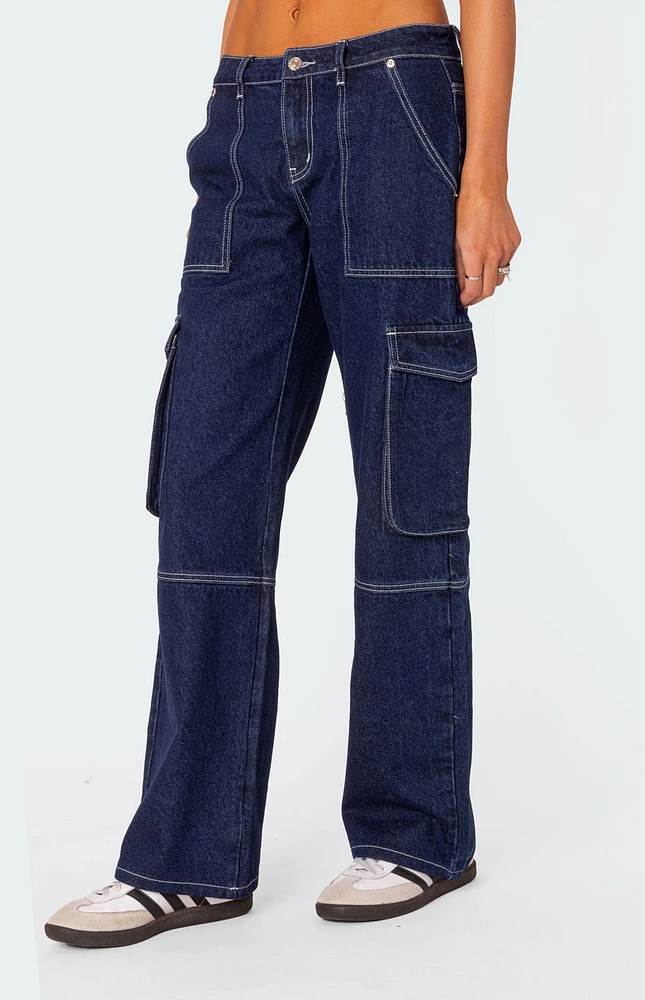 Edikted Alyssa Stitch Cargo Jeans