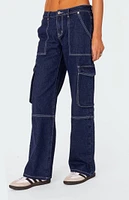 Edikted Alyssa Stitch Cargo Jeans