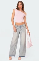 Edikted Lace Bow Asymmetric Top
