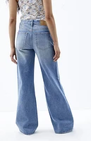 Pacsun Lena Medium Indigo Ripped Low Rise Super Baggy Jeans