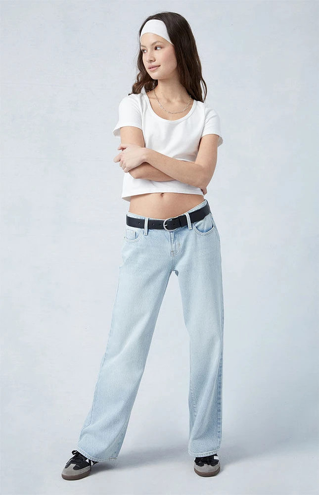 PacSun Eco Light Indigo Low Rise Wide Leg Jeans