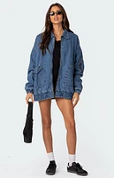 Edikted Sophie Oversized Washed Denim Coat