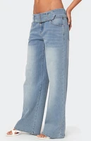 Edikted Buckle Baby Washed Relaxed Jeans