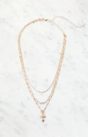 LA Hearts Layered Cross Necklace