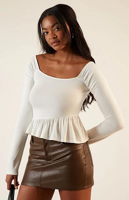 Est. PAC 1980 Asymmetrical Long Sleeve Babydoll Top