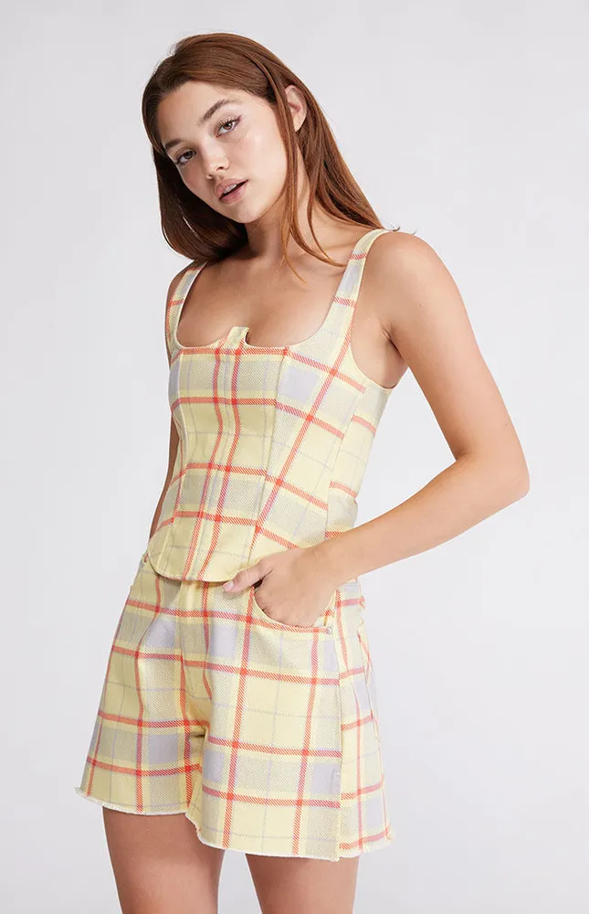 WEWOREWHAT Plaid Boyfriend Shorts