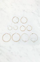 LA Hearts 5 Pack Pearl Hoop Earrings