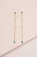 Ettika Green Kyocera Opal Earrings