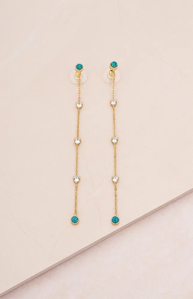 Green Kyocera Opal Earrings