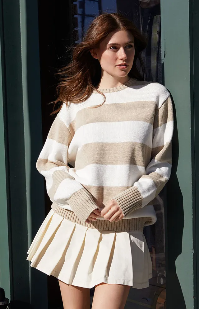 John Galt Green & Navy Brianna Striped Sweater