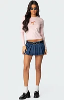 Edikted Bambi Bow Long Sleeve Top