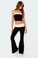 Edikted Contrast Fold Over Tube Top