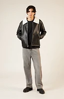 Pacsun Sherpa Collar Faux Leather Jacket