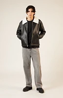 PacSun Sherpa Collar Faux Leather Jacket