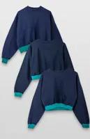 Upcycled Navy Super Cropped Sweatshirt
