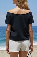 John Galt Radio Silence Off-The-Shoulder Short Sleeve T-Shirt