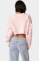 Edikted Chunky Bow Cropped Sweater