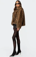 Edikted Mob Wife Faux Fur Jacket