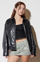 PacSun Faux Leather Bomber Jacket