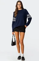 Edikted Contrast Stripe Oversized Knit Top