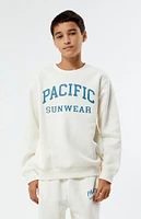 PacSun Kids Off White Pacific Sunwear Crew Neck Sweatshirt