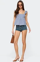 Edikted Jenson Backless Gingham Top