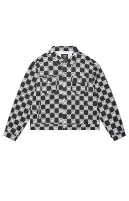 Happy Checkerboard AOP Trucker Jacket