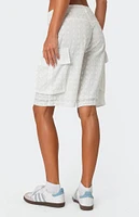 Edikted Eyelet Cargo Bermuda Shorts