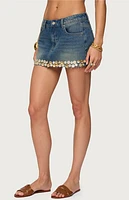 Edikted Shaina Iridescent Denim Mini Skirt