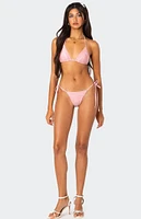 Edikted Contrast Polka Dot String Bikini Bottom