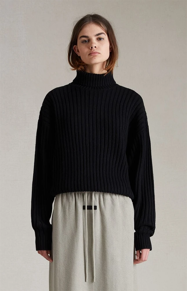 Fear of God Essentials Women's Jet Black Turtleneck Sweater