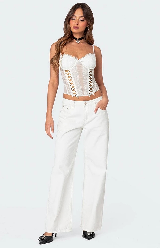 Edikted Becki Sheer Lace Cupped Corset