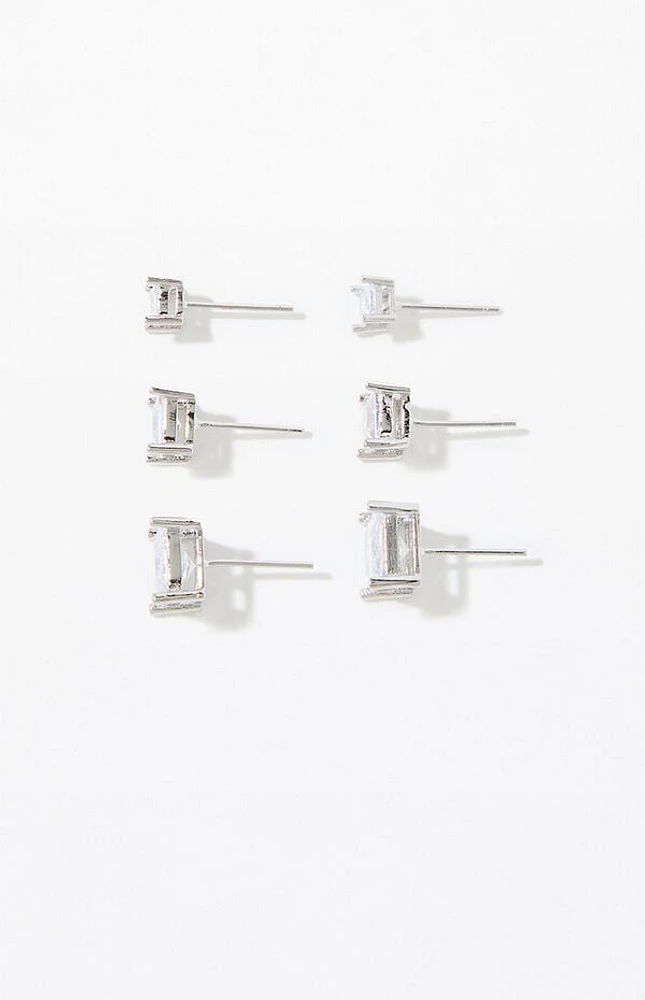 Pacsun 3 Pack Diamond Stud Earrings