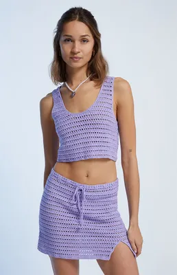 LA Hearts Daisy Chain Crochet Mini Skirt