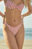 PacSun Red Gingham Elise High Cut Bikini Bottom