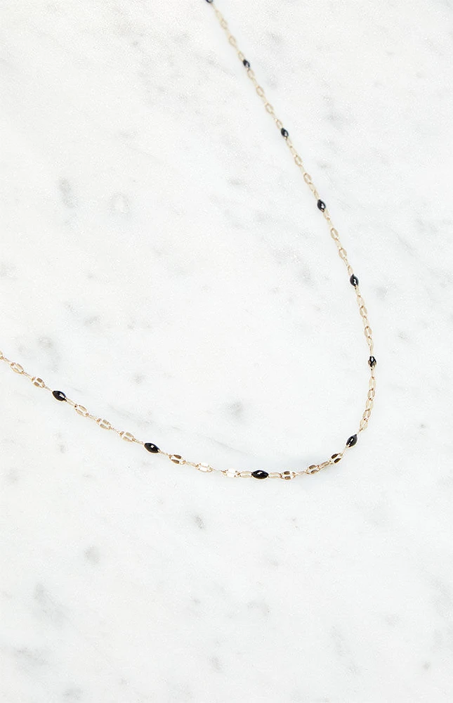 Black Beaded Chain Necklace