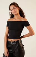 Est. PAC 1980 Off-The-Shoulder Cinched Top