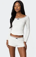 Edikted Lenny Lacey Textured Top