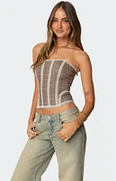 Edikted Jaiden Houndstooth Plaid Corset