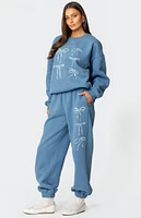 Edikted Bow Bliss Oversized Sweatshirt