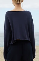 John Galt Navy Cameron Cropped Sweater