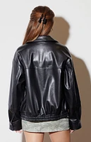 PacSun Faux Leather Bomber Jacket