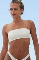 TOAST Eco White Signature Slide Bandeau Bikini Top