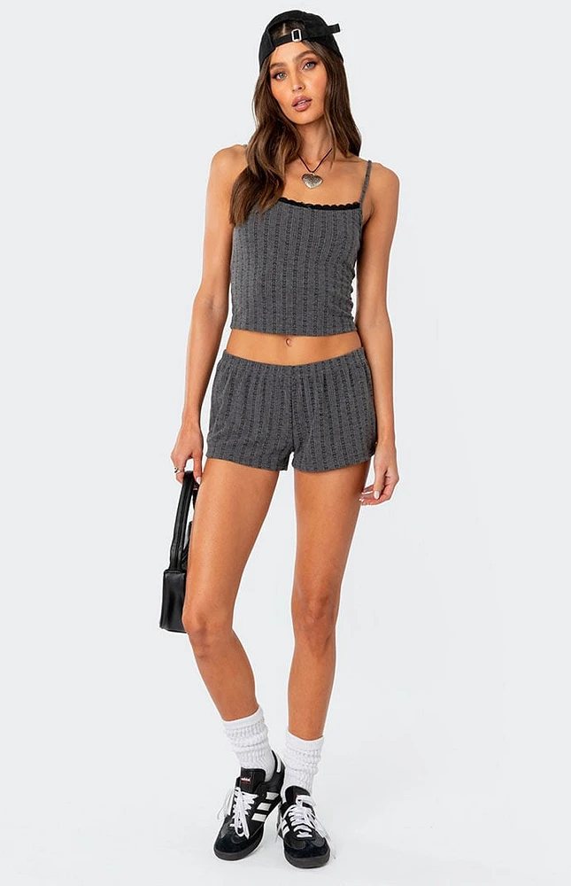 Irene Low Rise Pointelle Micro Shorts