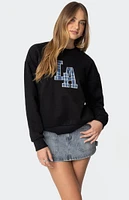 Edikted LA Plaid Sweatshirt