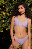 PacSun Eco Purple Rebecah Scrunch V High Cut Bikini Bottom