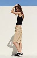 PacSun Tan Fold-Over Relaxed Workwear Shorts